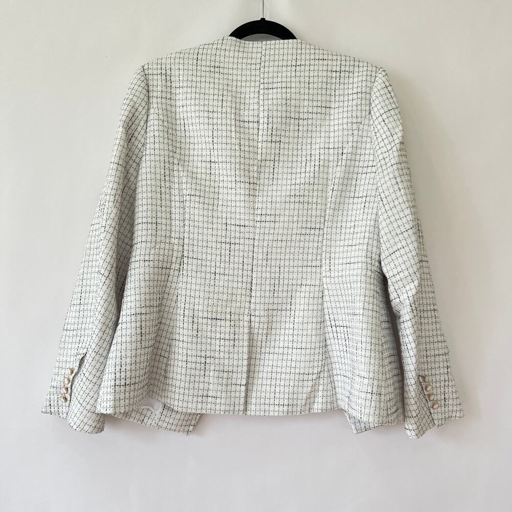 Reformation Womens Terra Tweed Jacket White Size 12 - Picture 6 of 10